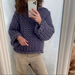 Super Chunky Knit Sweater Gray